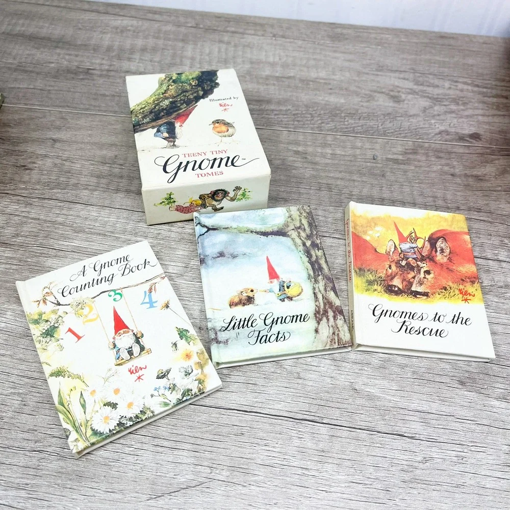 Teeny Tiny Gnome Tomes 1981 Mini Book Set Rien Poortvliet Harry N Abrams 3 Vol